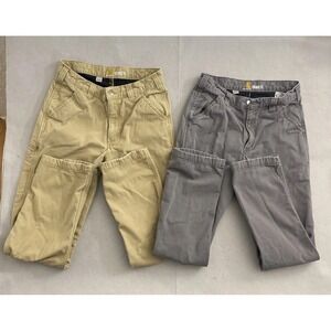 Carhartt Relaxed Fit Fleece Lined Pants 28x28 Lot Of 2 Gray And Light Brown